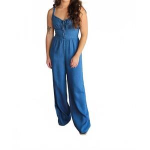 NEW SADIE & SAGE archives button jumpsuit in blue